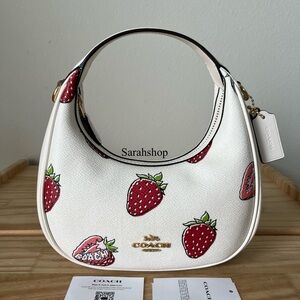 ✅Coach Carmen Mini Crossbody Bag With Strawberry Printed